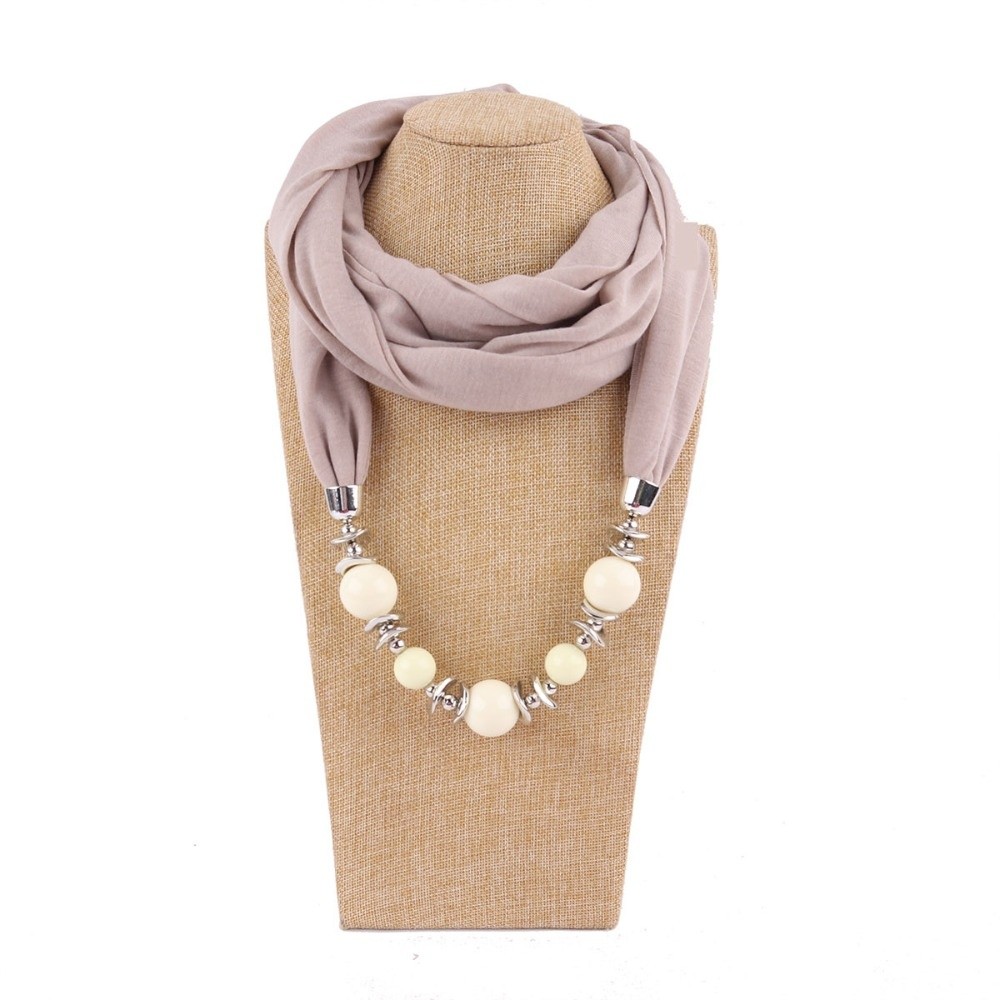 Infinity Scarf Knit - Nowy szal z szyfonu z koralikami,