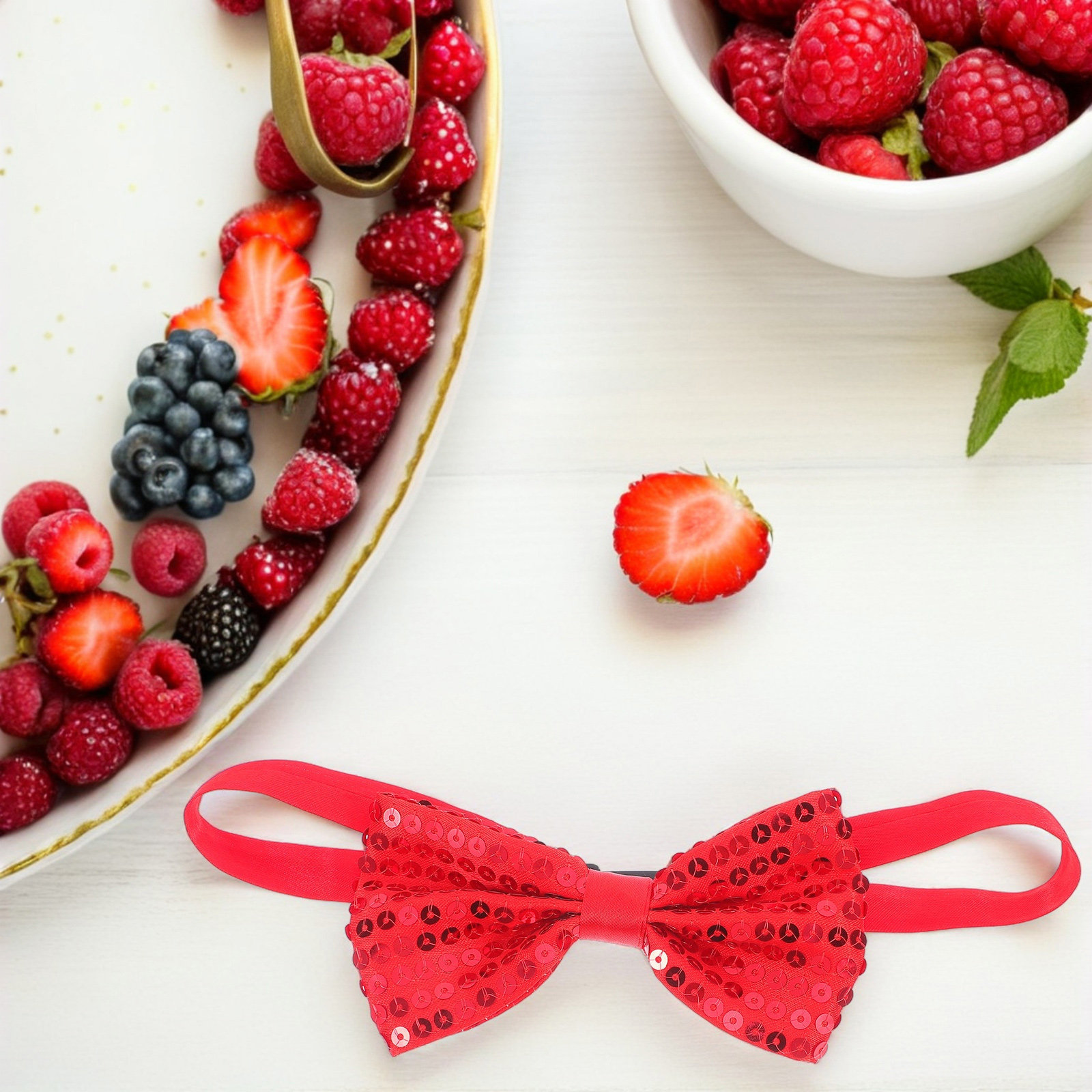 10 szt. czerwonych cekinowych  – Bow Tie Pre Tied recenzja i cena