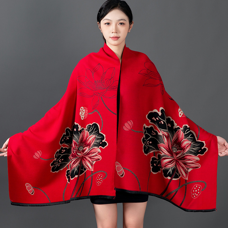 Damski Zimowy Szal Kaszmirowy  – Woven Scarf Blanket recenzja i cena